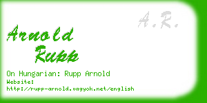 arnold rupp business card